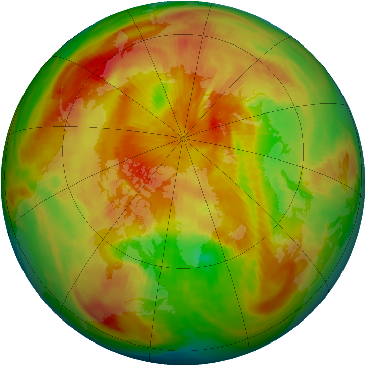 Arctic ozone map for 19 April 1983